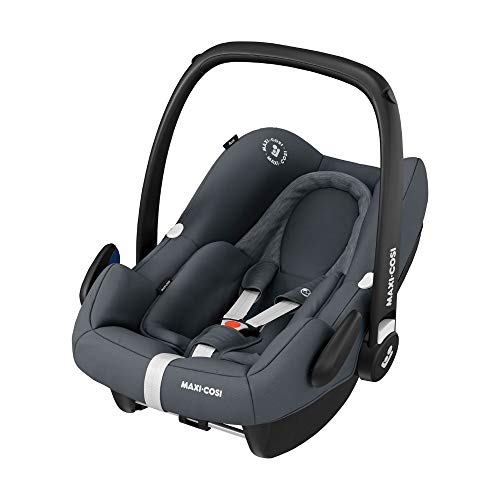 Maxi-Cosi Rock i-Size Silla Auto Grupo 0+, Portabebé Aprobado para viajar en avion, Silla coche bebé recién nacido hasta 12 meses, color Essential Graphite