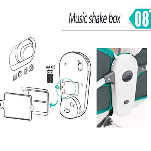 Mecedora Silla Mecedora de bebé Multifuncional Shaker, Música vibración Confortable Cama portátil portátil, Verde