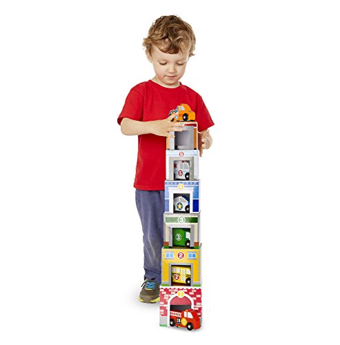 Melissa & Doug- 13576 Colocar Y Clasificar Edificios Y Vehículos, Multicolor