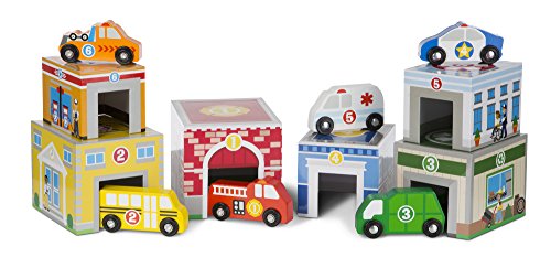 Melissa & Doug- 13576 Colocar Y Clasificar Edificios Y Vehículos, Multicolor