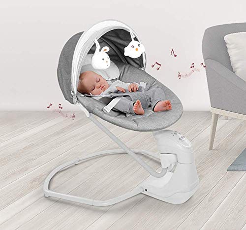 Mhjmijb Columpios para sillas de columpios para bebés, hamacas para bebés Balance Mecedora eléctrica Mecedora Silla de salón Silla cómoda Mecedora para dormir Sleepy Cradle Shaker Rocker para niños pe