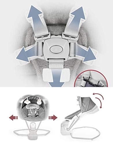 Mhjmijb Columpios para sillas de columpios para bebés, hamacas para bebés Balance Mecedora eléctrica Mecedora Silla de salón Silla cómoda Mecedora para dormir Sleepy Cradle Shaker Rocker para niños pe