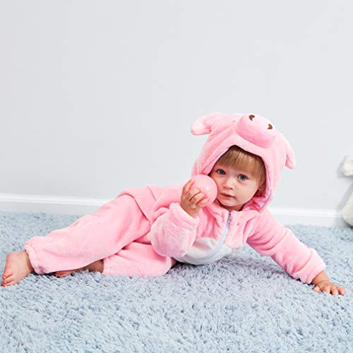 MICHLEY Bebé Ropa Niños Niñas Pijama Disfraces Primavera Franela Traje Animales Pelele fenzhu-90cm