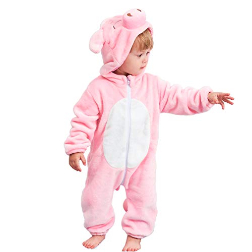 MICHLEY Bebé Ropa Niños Niñas Pijama Disfraces Primavera Franela Traje Animales Pelele fenzhu-90cm