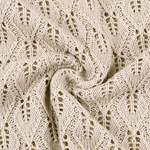 mimixiong 100% algodón tejido manta de para bebé 80x100 cm (Beige)