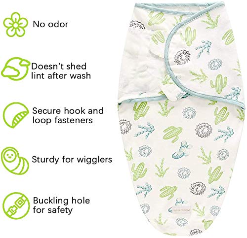 Miracle Baby 2Pcsenvoltura swaddle manta bebe,Saco De Dormir Manta100% Algodón Swaddle Wrap para Dormir Recién Nacidos (3-6 meses) C