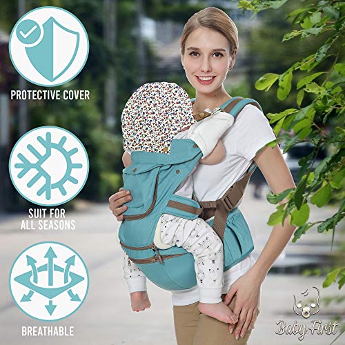 Mochila Portabebés PRO Ergonómica, Mochila Multifunción 12en1, Ajustable, con Cierre Rápido. Portador de Hombres y Mujeres. Innovador Tejido 3D Mesh-Cotton®, Transpirable e Impermeable