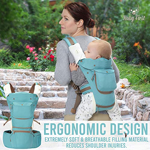 Mochila Portabebés PRO Ergonómica, Mochila Multifunción 12en1, Ajustable, con Cierre Rápido. Portador de Hombres y Mujeres. Innovador Tejido 3D Mesh-Cotton®, Transpirable e Impermeable