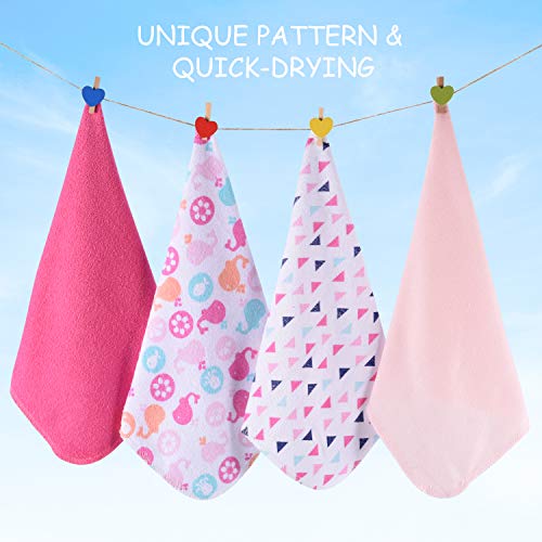 Momcozy Muselina Bebe, 8 Piezas Toalla Bebe de Algodón, Gasas para Bebes Suave, Juego de Toallas Baño, Servilletas de Tela, Toallas para Recién Nacido para Bebé, Niñas, Niños, 25x25cm, Rosado