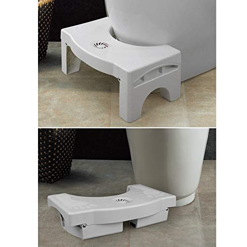 MTJKX Plegable Taburete para Inodoro, Aromaterapia Antideslizante Multifuncional Taburete Apto para Niños y Adultos Baño Cocina Jardín