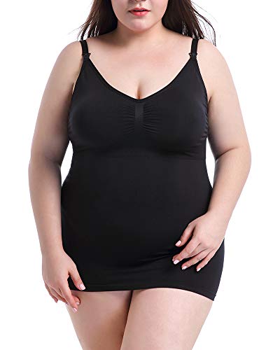 Mujer Sujetador Lactancia Bra Maternidad Ropa Interior Camiseta Tirantes Chaleco Camisa sin Mangas Negro 5XL