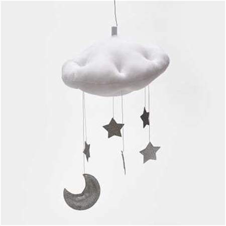 Multifuncional sof bebé mecedora cómoda del cuarto de niños de techo móvil Decoración del partido Nubes Moon Stars decoraciones colgantes Niños habitación La decoración for el lecho del bebé (rosa de