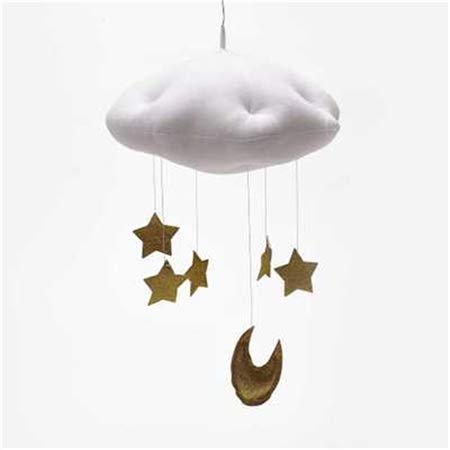 Multifuncional sof bebé mecedora cómoda del cuarto de niños de techo móvil Decoración del partido Nubes Moon Stars decoraciones colgantes Niños habitación La decoración for el lecho del bebé (rosa de