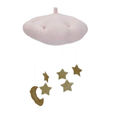 Multifuncional sof bebé mecedora cómoda del cuarto de niños de techo móvil Decoración del partido Nubes Moon Stars decoraciones colgantes Niños habitación La decoración for el lecho del bebé (rosa de