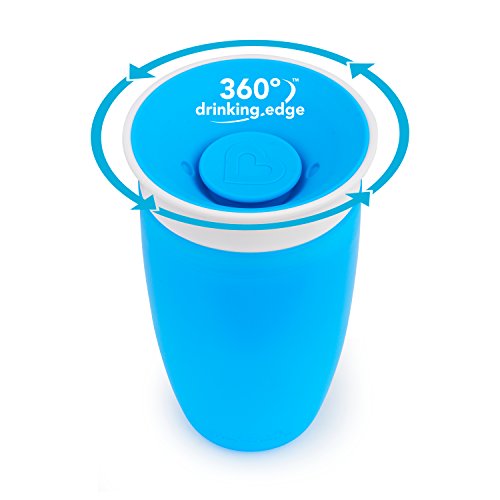 Munchkin Miracle 360° - Set de vasos para padres y niños, de 24oz y 10oz, Azul, Pack de 2 unidades