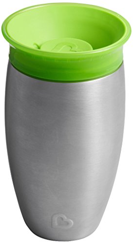 Munchkin Miracle 360°- Vaso antiderrames en acero inoxidable, verde, 296 ml