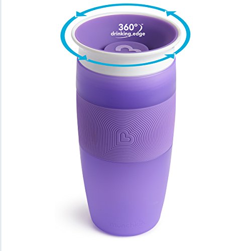 Munchkin Miracle 360° - Vaso antiderrames, morado, 414 ml