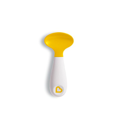 Munchkin Smile 'n Scoop Set de cuchara y plato con ventosa, amarillo