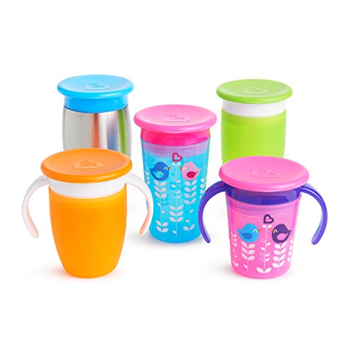 Munchkin  - Tapas para los Vasos Miracle, adaptable a todos los estilos de Vasos Miracle, Multicolores, pack de 4