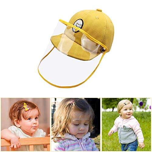 N/ A Sombrero de Pescador para bebés Sombrero Lindo para la Cara Protectora Anti-escupir Sombrero para el Sol (Amarillo)