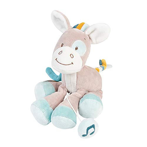 Nattou Mini Peluche Musical Caballo, Canción de Cuna La-Le-Lu, Altura: 20 cm, Tim y Tiloo, Beige, Color (498074)