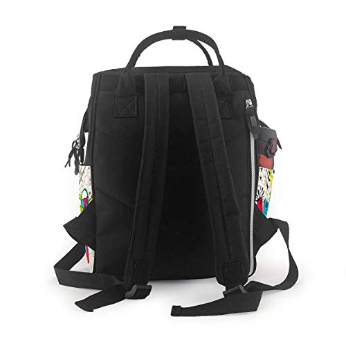 nbvncvbnbv Bolsa de pañales Mochila colorida de la momia de la música Bolsas impermeables del pañal de la momia de gran capacidad Bolsa de viaje duradera impresa en 3D Bolsa de picnic multiusos Mochi