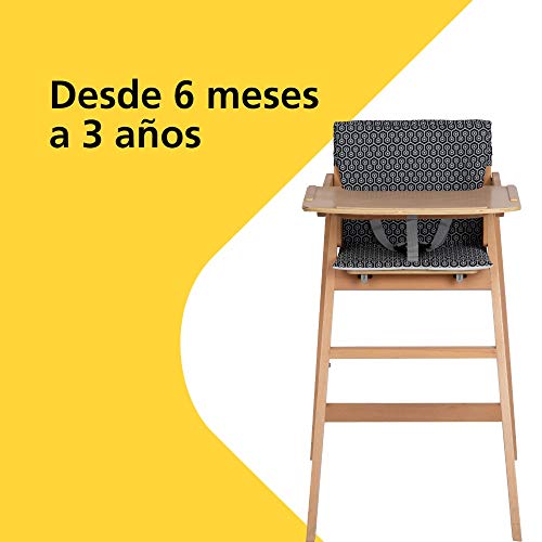 Nordik de Safety 1st, trona para bebé, trona compacta de madera con asiento amplio, 6 meses a 3 años, < 15 kg, Gris Oscuro