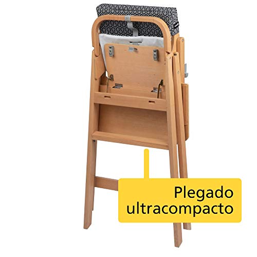 Nordik de Safety 1st, trona para bebé, trona compacta de madera con asiento amplio, 6 meses a 3 años, < 15 kg, Gris Oscuro