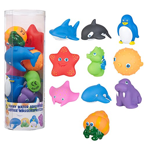 NUEVO 10 DIVERTIDO DE COLORES BAÑO LANZADOR DE AGUA ANIMALES JUGUETES inc. ACOLCHADO PEZ BALLENA RAY SHARK