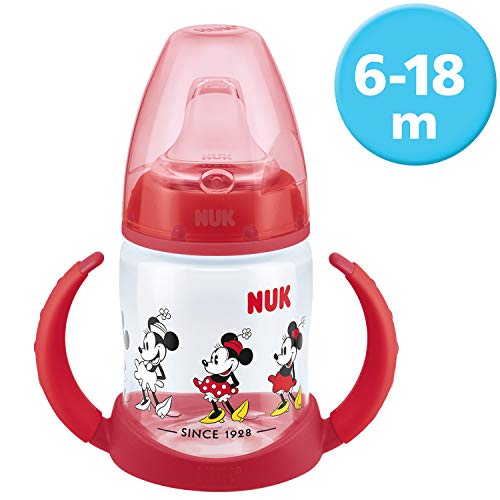 NUK Disney First Choice+ biberón | 6-18 meses | Tetina de silicona | Válvula anticólico | Sin BPA | 150 ml | Minnie Mouse