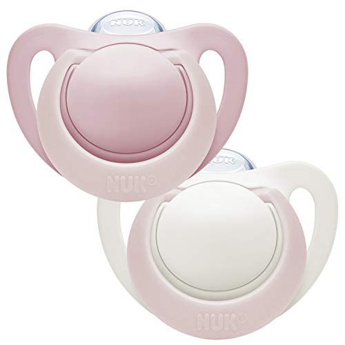 NUK Genius - Set de 2 chupetes para niña, talla 0 Talla:Nouveau-Né