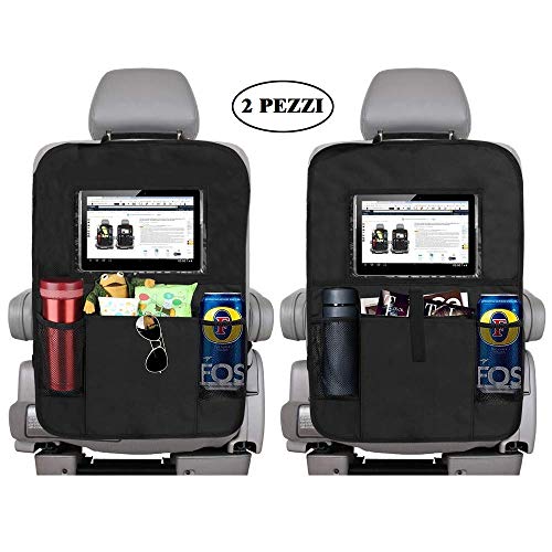 Organizadores para Coche, FAnet 2 Pack Kick Mats de Coche Organizador para Asientos de Coches, Universal Multi-Bolsillo Protector Trasero del Asiento de Coche para Niños