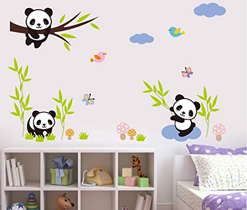 Osos panda Los animales Pegatinas de pared extraíbles Calcomanía Niños Casa Decoración Bebé Habitación Muchachos Chicas Guardería