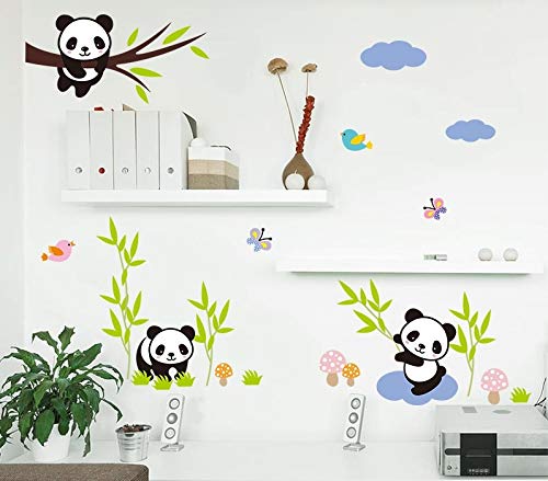 Osos panda Los animales Pegatinas de pared extraíbles Calcomanía Niños Casa Decoración Bebé Habitación Muchachos Chicas Guardería