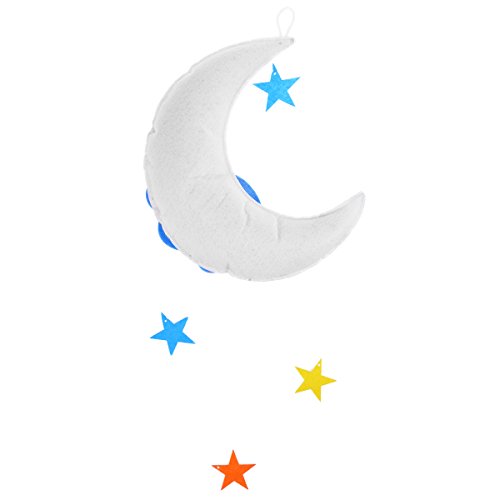 OULII Nursery Ceiling Mobile Clouds Moon Stars Decoraciones Colgantes en el Techo para Baby Shower Habitación Baby Nursery (White Moon Light Blue Cloud Multicolor Stars)