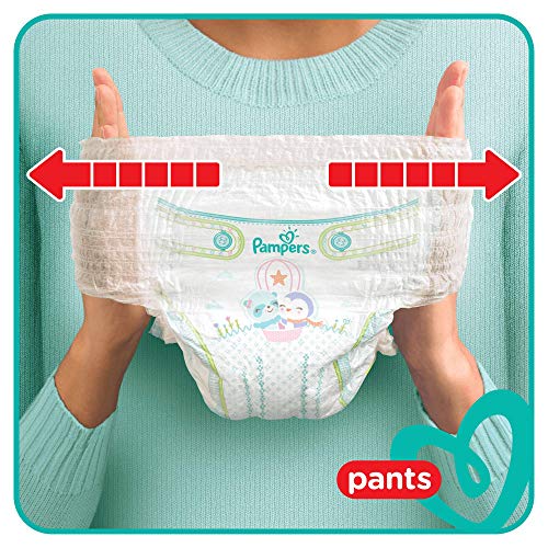 Pampers Baby-Dry - Pantalones de bebé para pañales (tallas 7 meses, 112 pañales, 17 + kg, paquete de ahorro mensual)