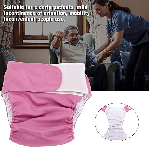 Pañales para adultos - pañal de tela para adultos, pañal grande ajustable, lavable y reutilizable, para ancianos (Color : Rosado)