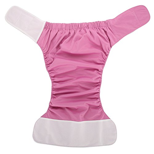 Pañales para adultos - pañal de tela para adultos, pañal grande ajustable, lavable y reutilizable, para ancianos (Color : Rosado)