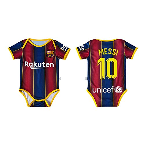 PAOFU-Camiseta de Fútbol para Barcelona Lionel Messi # 10 De Body de Bebé Fanáticos,Baby Boy Girl Body Onesies,12~18 Months