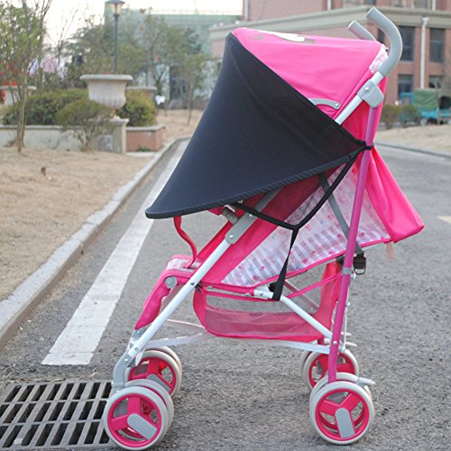 Parasol universal para cochecito de bebé, protección contra rayos UV, contra el viento y protección solar, impermeable, de tela