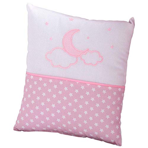 Pekebaby MOON rosa - Edredón desenfundable Cuna (60x120 cm) + Protector desenfundable 60/70/80 (43x185 cm) + Cojín MOON ROSA