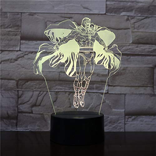 Personaje De Superman De Anime3D Led Luz De Noche,7 Colores Lámpara De Decoración Cambio - Regalo Perfectos Para Niño， Ilusión Óptica,Lámpara,Luz Nocturna