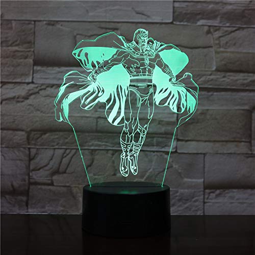 Personaje De Superman De Anime3D Led Luz De Noche,7 Colores Lámpara De Decoración Cambio - Regalo Perfectos Para Niño， Ilusión Óptica,Lámpara,Luz Nocturna