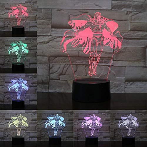 Personaje De Superman De Anime3D Led Luz De Noche,7 Colores Lámpara De Decoración Cambio - Regalo Perfectos Para Niño， Ilusión Óptica,Lámpara,Luz Nocturna