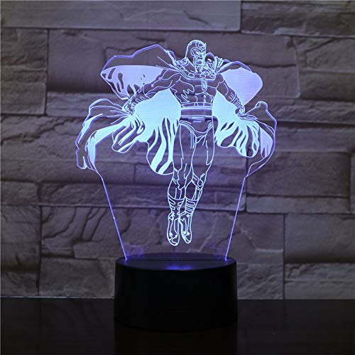 Personaje De Superman De Anime3D Led Luz De Noche,7 Colores Lámpara De Decoración Cambio - Regalo Perfectos Para Niño， Ilusión Óptica,Lámpara,Luz Nocturna