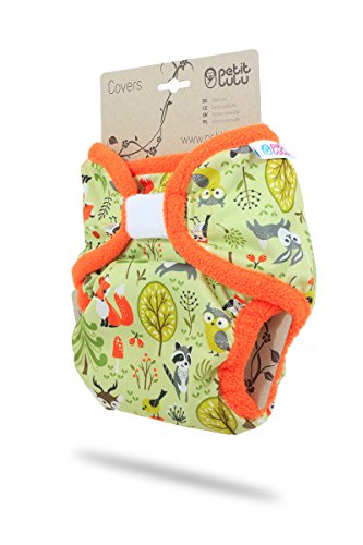 Petit Lulu Cobertor XL Talla (12-17kg) para pañales de tela (Forest Animals)