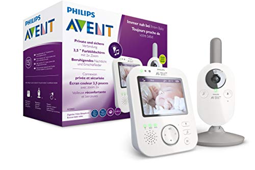 Philips AVENT Baby monitor SCD843/26 video-monitor para bebés 300 m FHSS Blanco - Vigilabebé (300 m, 50 m, FHSS, 2.4 GHz, Blanco, 8,89 cm (3.5"))