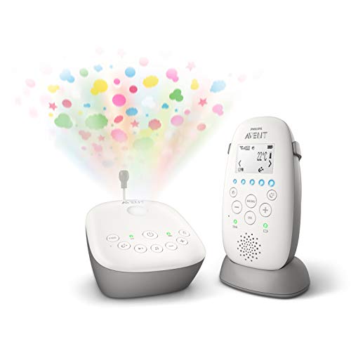 Philips Avent SCD733/00 - Vigilabebes con privacidad y seguridad DECT, luz nocturna estrellas