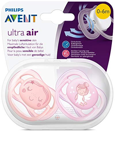 Philips AVENT SCF345/20 - Chupete (Ultra soft pacifier, Ortodóntico, Silicona, Coral, Rosa, 6 mes(es), Reino Unido)