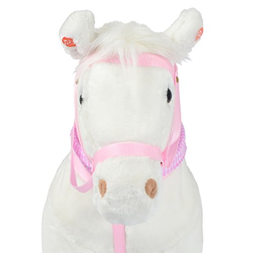 Pink Papaya Caballo de Juego Molly, Caballo para niños 75 cm Caballo de Felpa, Caballo de Juguete Sentarse, con Distintos Sonidos, Cepillo pequeño Incluido